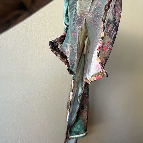 Sundance Womens S Embroidered Beaded Tank Top Long Sides Flowy Silky Fairycore - Picture 3 of 15